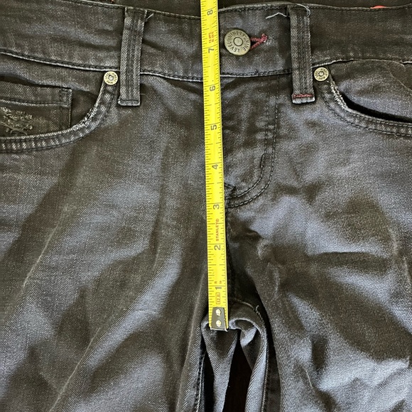 Level 99 Lily Style Black Wash Denim Distressed Skinny Straight jeans Size 25 - Picture 5 of 10